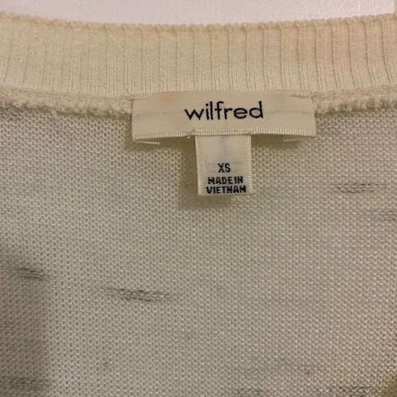 Aritzia Wilfred Cream V Neck Lightweight Sweater XS Oversized - Picture 3 of 7